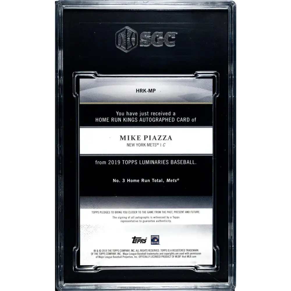 2019 Topps Luminaries Home Run Kings #HRK-MP Mike Piazza SGC 10 Gem Auto 7/15 New York Mets Baseball Card - Baseball
