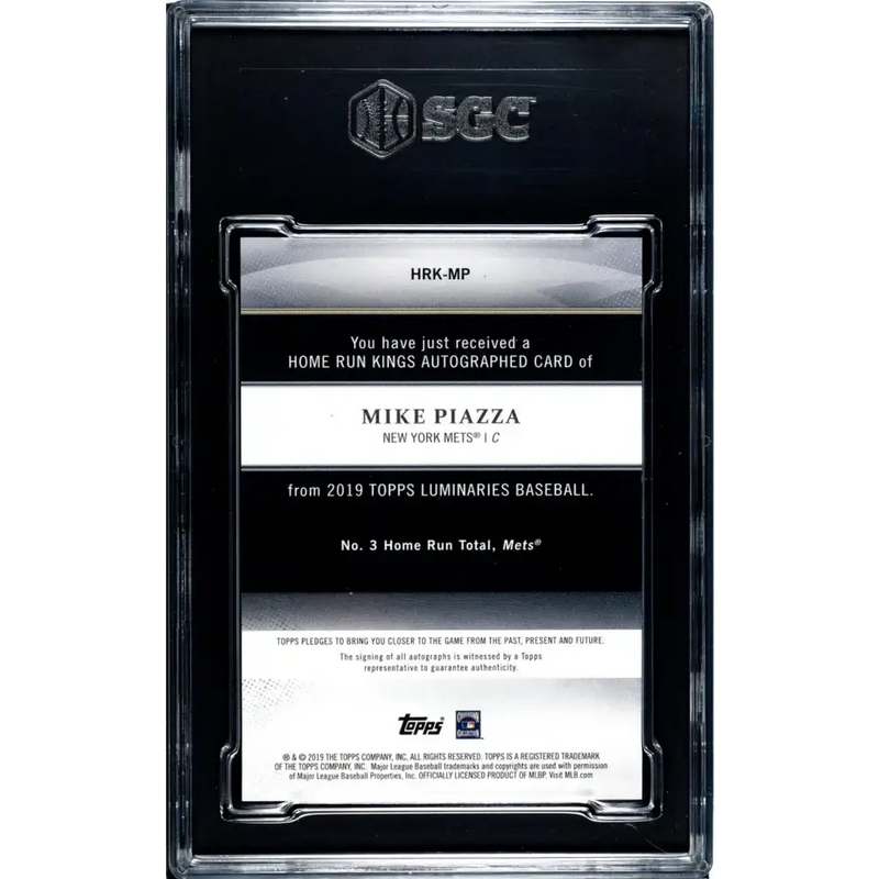 2019 Topps Luminaries Home Run Kings #HRK-MP Mike Piazza SGC 10 Gem Auto 7/15 New York Mets Baseball Card - Baseball