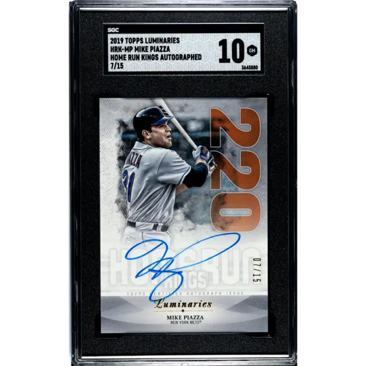 2019 Topps Luminaries Home Run Kings #HRK-MP Mike Piazza SGC 10 Gem Auto 7/15 New York Mets Baseball Card - Baseball