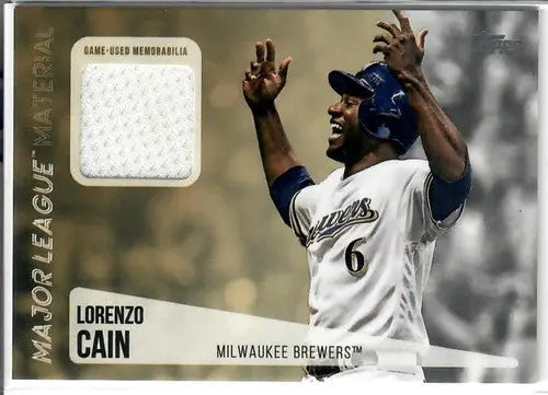 2019 Topps Major League Material Series 2 #MLM-LC Lorenzo Cain NM-MT MEM Brewers - Baseball Card Single