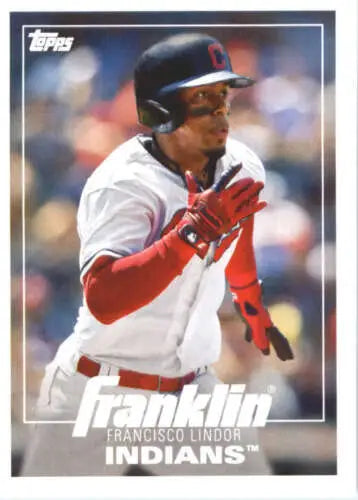 Francisco Lindor baseball card in 2019 Topps MLB Stickers original gloss condition