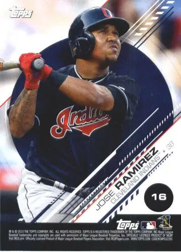2019 Topps MLB Stickers baseball card featuring Dylan Bundy and Jose Ramirez in original gloss