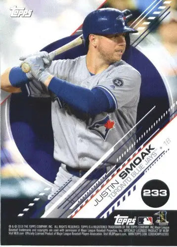Original gloss baseball card showing 2019 Topps MLB Stickers Trea Turner Justin Smoak
