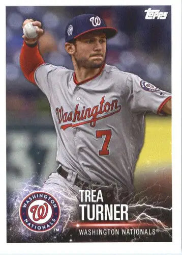 Original gloss Trea Turner baseball card from Topps MLB Stickers collection