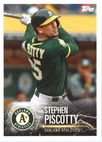 Original gloss Topps MLB Stickers featuring Stephen Piscotty baseball card from 2019 Topps MLB