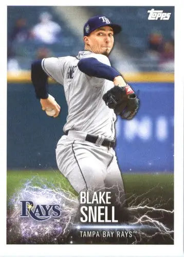 Blake Snell baseball card from 2019 Topps MLB Stickers series with Scooter Gennett