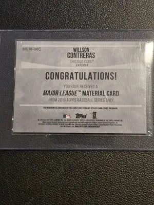 2019 Topps #MLM-WC Willson Contreras Major League Material Relics - Baseball Card Single