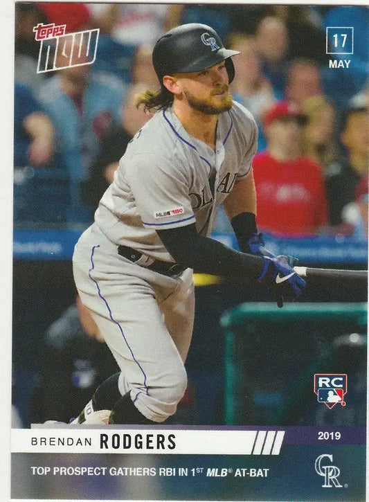 2019 TOPPS NOW #240 BRENDAN RODGERS TOP PROSPECT GATHERS RBI FIRST AB ROCKIES - Baseball Card Single