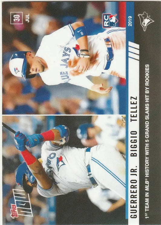 Baseball trading card of Vladimir Guerrero Blue Jays showcasing action shots