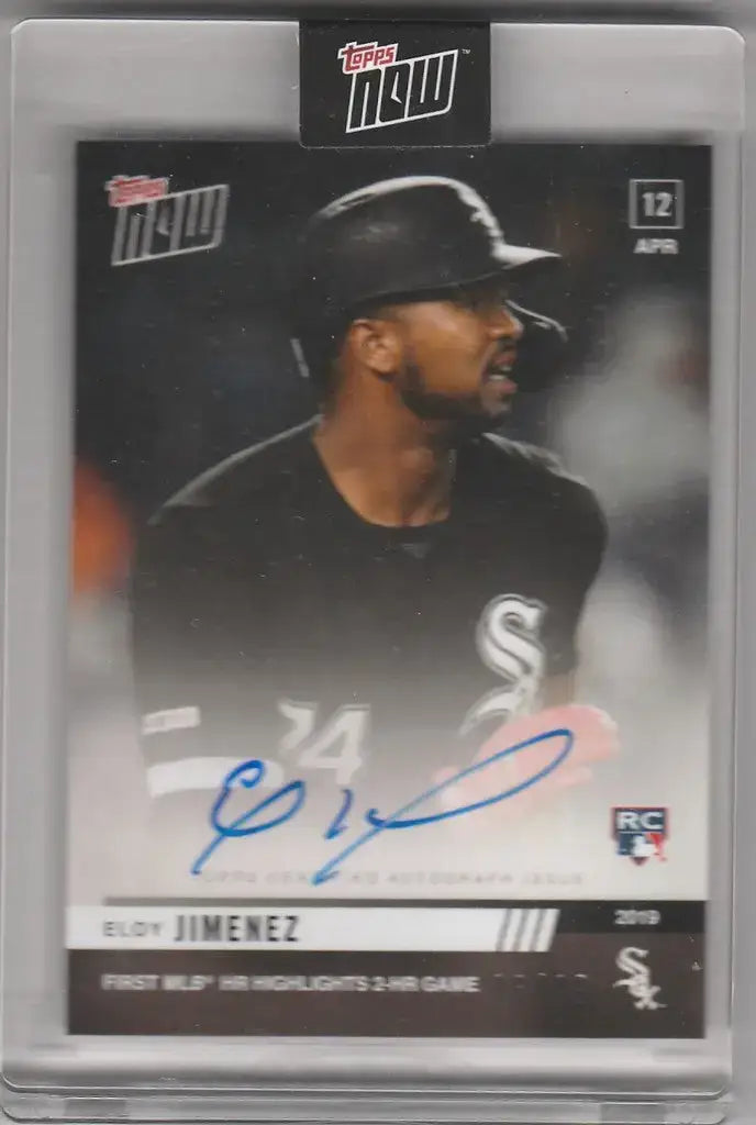 2019 Topps Now #77A Auto Eloy Jimenez 1st MLB HR White Sox 6/99