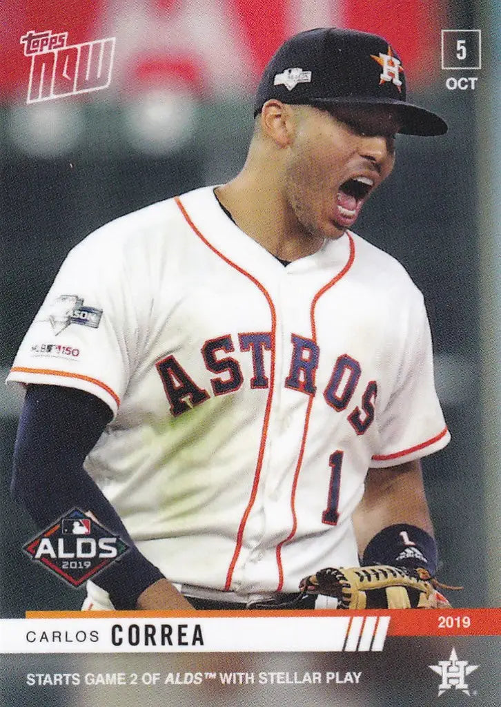 Carlos Correa starts Game 2 ALDS Houston Astros, showing intense emotion in uniform