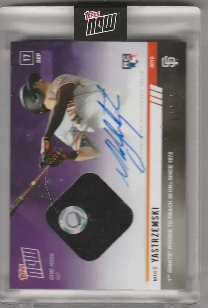 2019 Topps Now Auto Relic 854A Mike Yastrzemski San Francisco Giants 1/25
