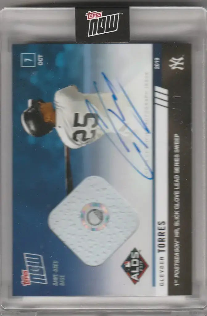 2019 Topps Now Auto Relic 981A Gleyber Torres 1st Postseason HR 2/49 Yankees