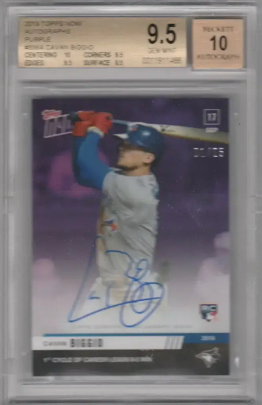 2019 Topps Now Autographs Purple #856A Cavan Biggio BGS 9.5 01/25 Blue Jays