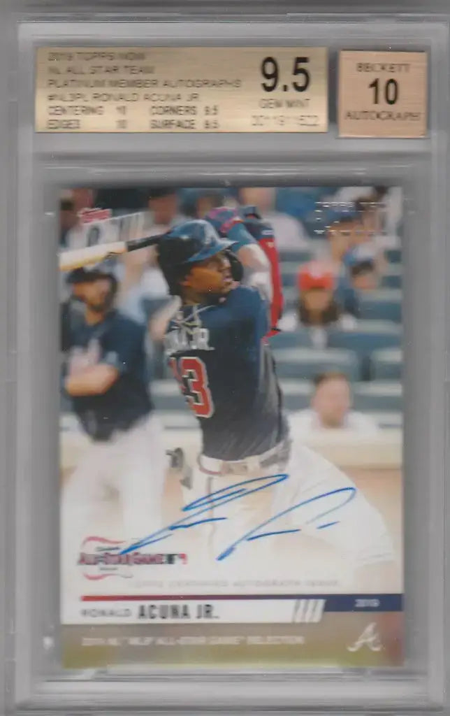 2019 Topps Now NL All Star Team Platinum Member Autographs Ronald Acuna BGS 9.5