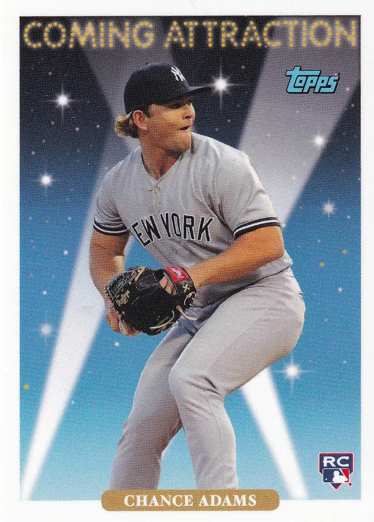 2019 TOPPS NOW THROW BACK THURSDAY TBT #84 CHANCE ADAMS- NEW YORK YANKEES - Baseball Card Single