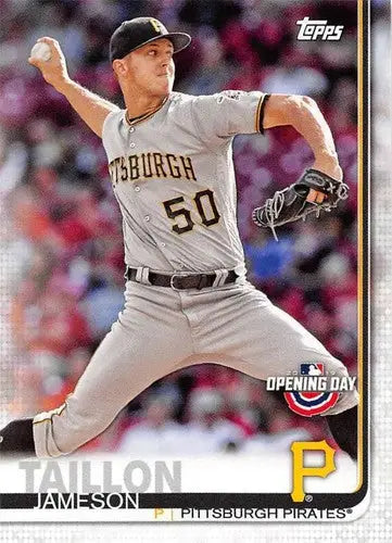 2019 Topps Opening Day Jameson Taillon baseball card with original gloss featuring Pirates