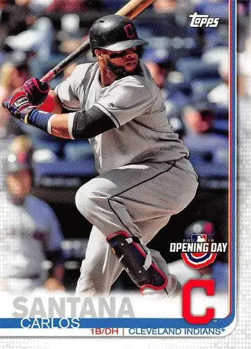 Baseball card 2019 Topps Opening Day #147 Carlos Santana Indians NM-MT
