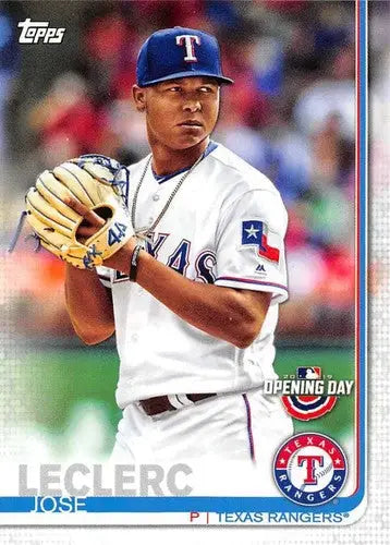 Original gloss 2019 Topps Opening Day Jose Leclerc baseball card Texas Rangers