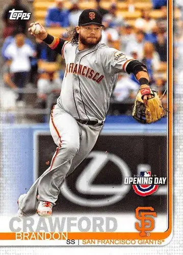 2019 Topps Opening Day Brandon Crawford baseball card San Francisco Giants NM-MT