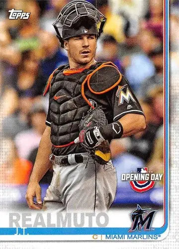 Baseball card of J.T. Realmuto from 2019 Topps Opening Day series