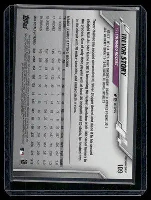 2019 Topps Opening Day Trevor Story #109 Baseball - Baseball Card Single