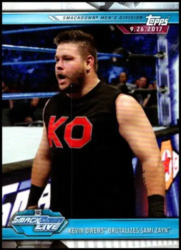 Original gloss Kevin Owens wrestling trading card featuring Sami Zayn from 2019 Topps Road to WrestleMania
