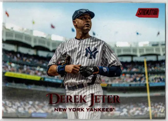 Derek Jeter baseball card 2019 Topps Stadium Club red foil parallel
