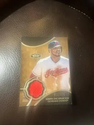 Edwin Encarnacion baseball card from 2019 Topps Tier One Tier One Relics series