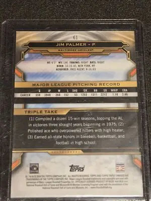 2019 Topps Triple Threads #61 Jim Palmer - Baseball Card Single