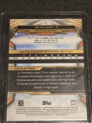 2019 Topps Triple Threads #61 Jim Palmer - Baseball Card Single