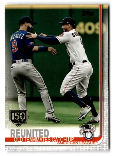Baseball card featuring Marwin Gonzalez and George Springer from 2019 Topps Update 150th Anniversary