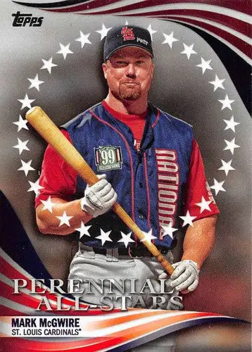 Original gloss of Mark McGwire baseball card from 2019 Topps Update Perennial All-Stars series
