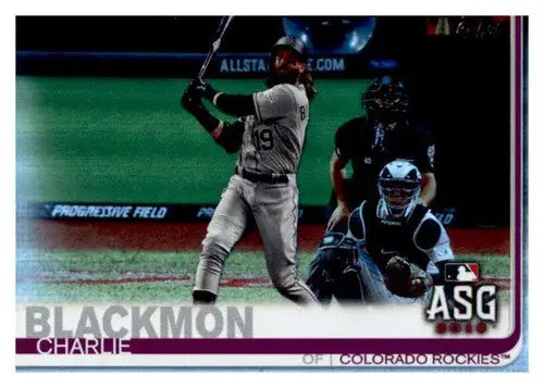 Baseball trading card featuring Charlie Blackmon of the Colorado Rockies from Topps Update Rainbow Foil