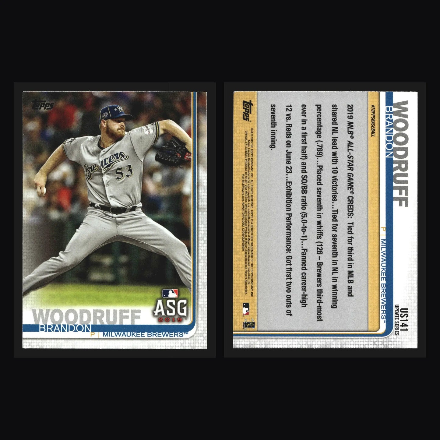 2019 Topps Update #US141 Brandon Woodruff All-Star Game Brewers - Baseball Card Single