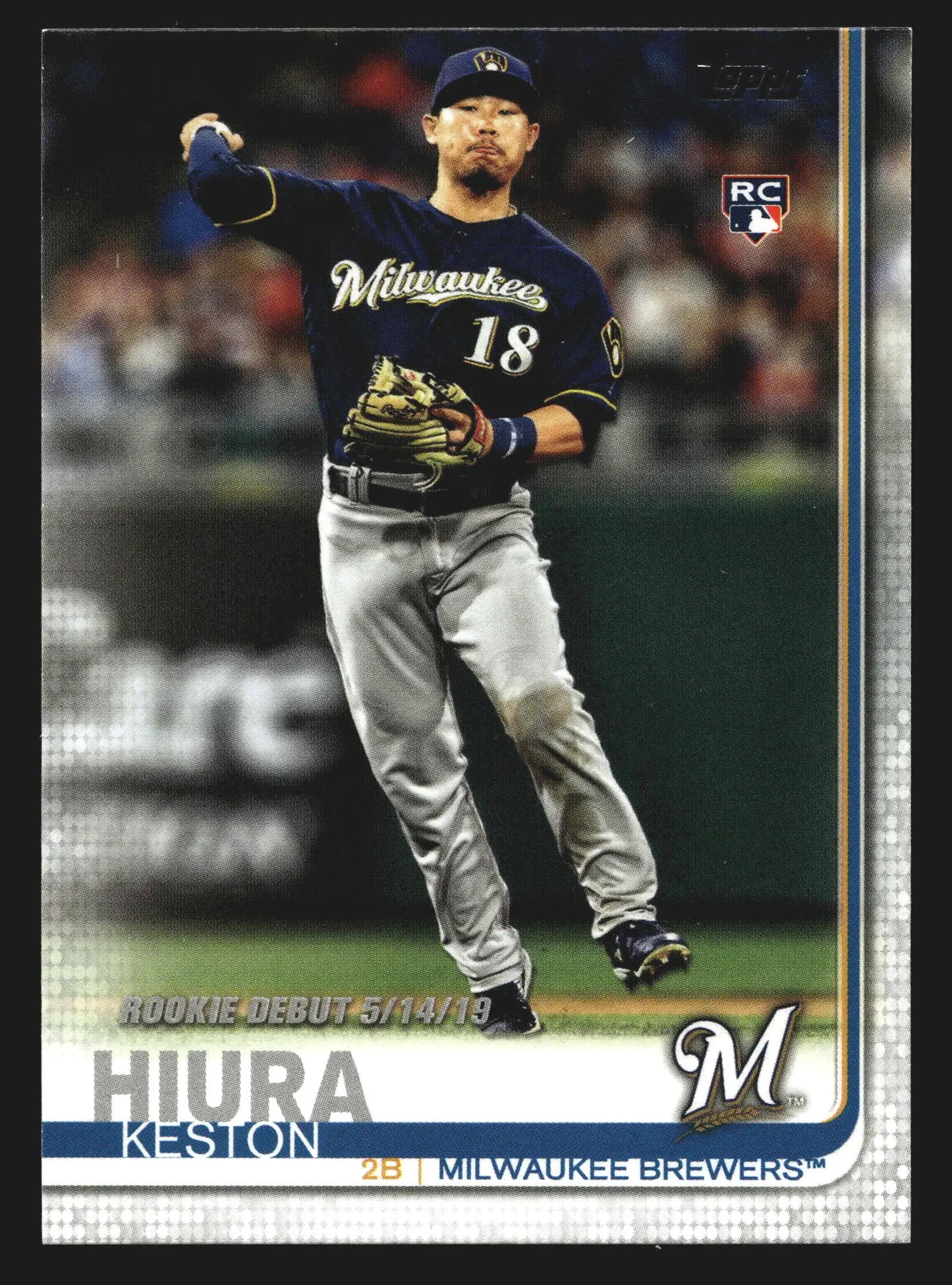 2019 Topps Update #US52 Keston Hiura Rookie Debut RC Brewers - Baseball Card Single