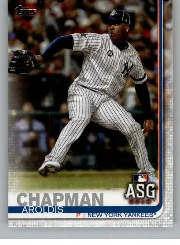 Original gloss 2019 Topps Update US7 Aroldis Chapman Yankees baseball card image