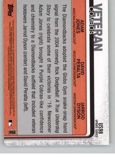 2019 Topps Update #US98 Adam Jones/Jarrod Dyson/David Peralta NM-MT - Baseball Card Single