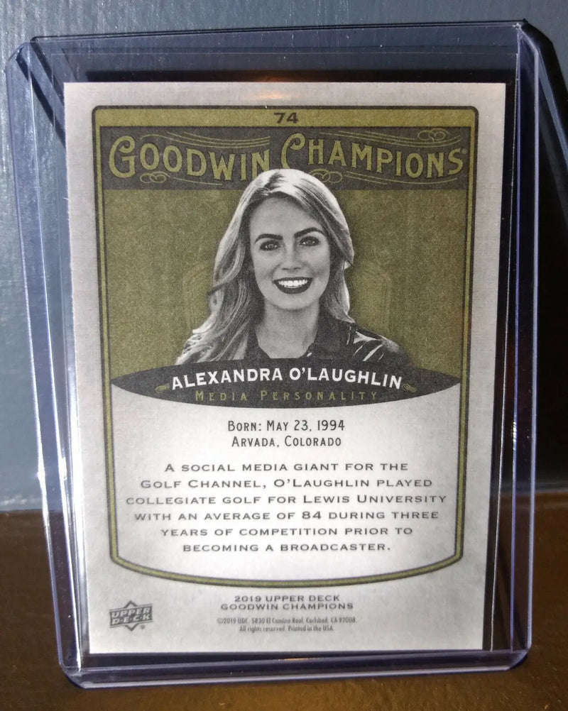 2019 Upper Deck Goodwin Champions Alexandra O’Laughlin 74 Media Personality Card