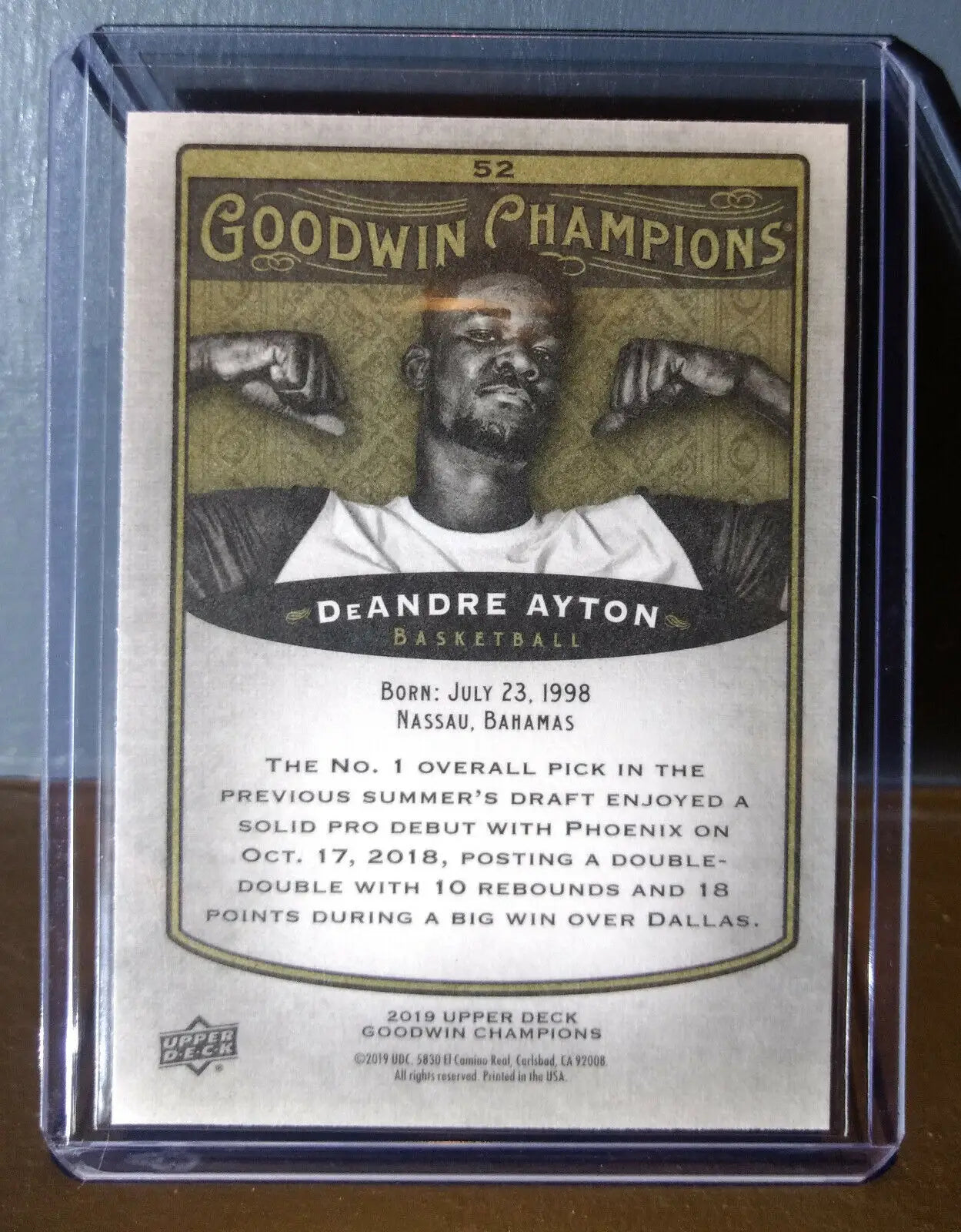 2019 Upper Deck Goodwin Champions DeAndre Ayton #52 Basketball Card - Basketball Card Single