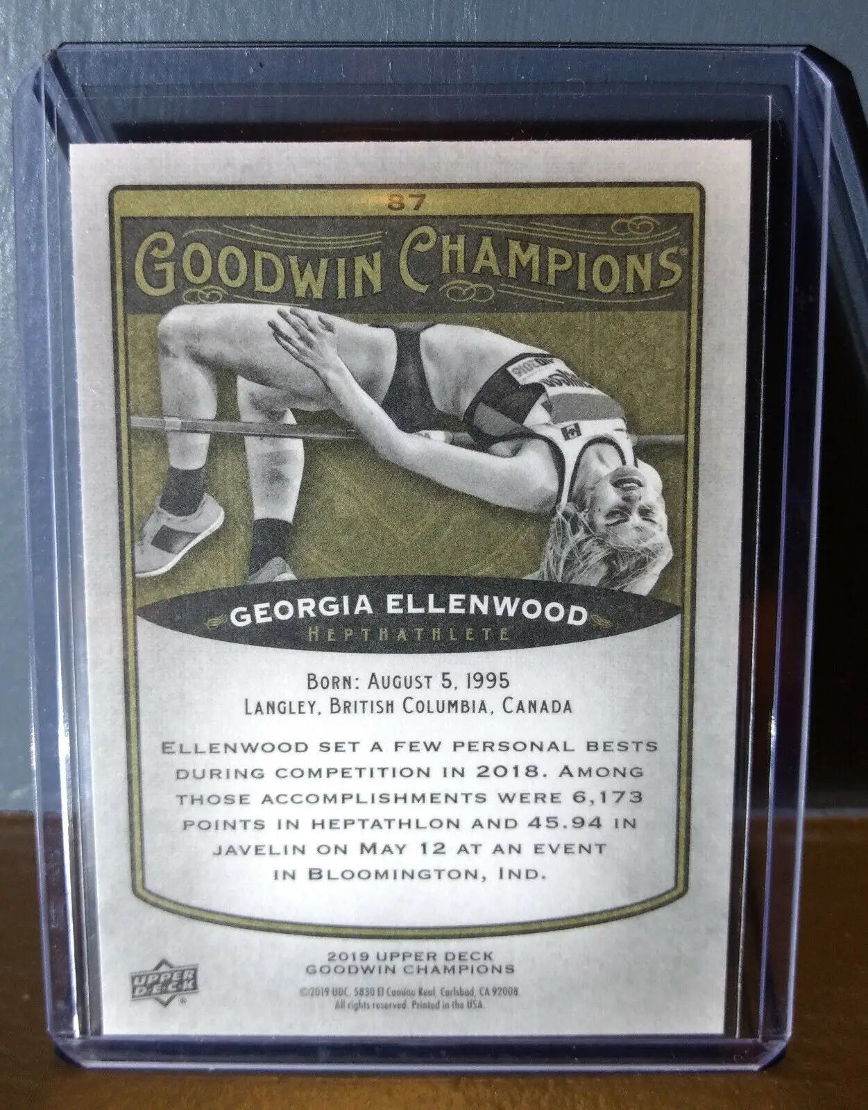 2019 Upper Deck Goodwin Champions Georgia Ellenwood #87 Hepthathlete Card - Other