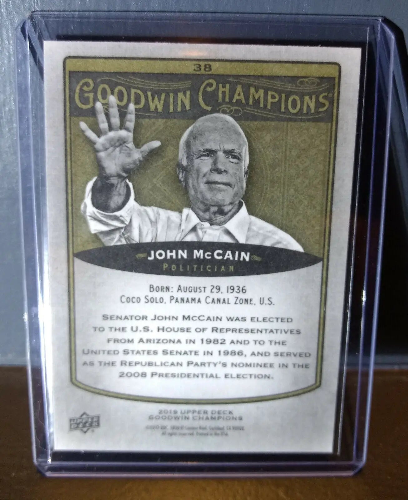 2019 Upper Deck Goodwin Champions John McCain #38 Politician Trading Card - Non-Sports Card Single