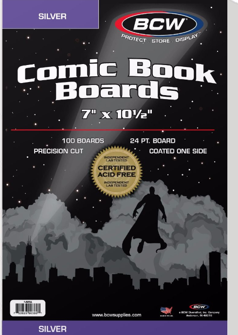 BCW Silver Comic Backing Boards - 100 Count Package
