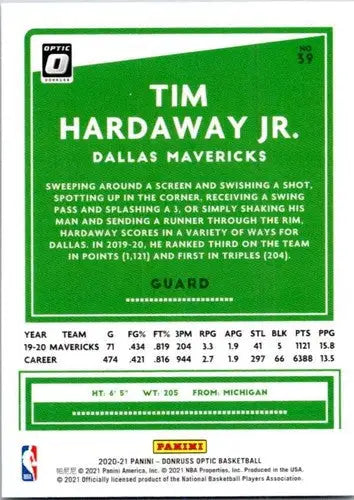 2020-21 Donruss Optic #39 Tim Hardaway Jr. NM-MT Mavericks ID:48904 - Basketball Card Single