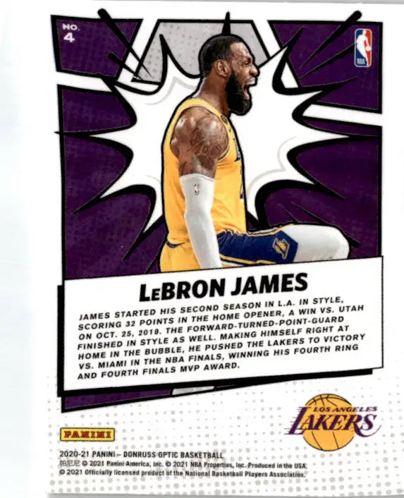 2020-21 Donruss Optic #4 LeBron James My House - Basketball Card Single