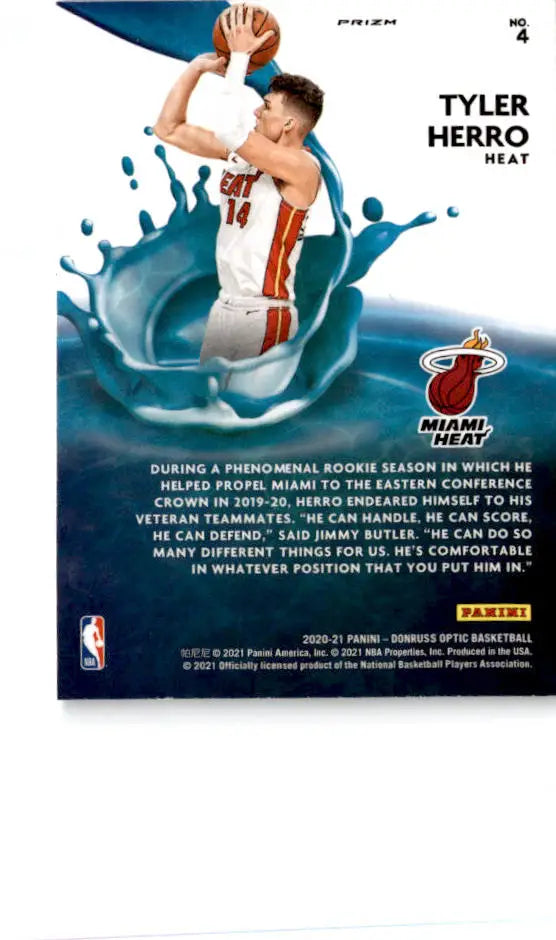 2020-21 Donruss Optic #4 Tyler Herro Splash! Purple - Basketball Card Single