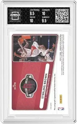 Graded 2020-21 Donruss Optic Sterling Brown trading card with signature auto