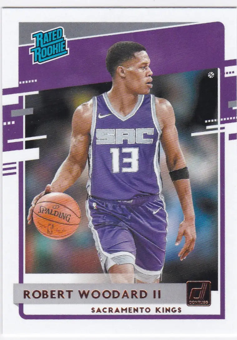 Basketball trading card of Robert Woodard II Sacramento Kings Donruss Rated Rookie