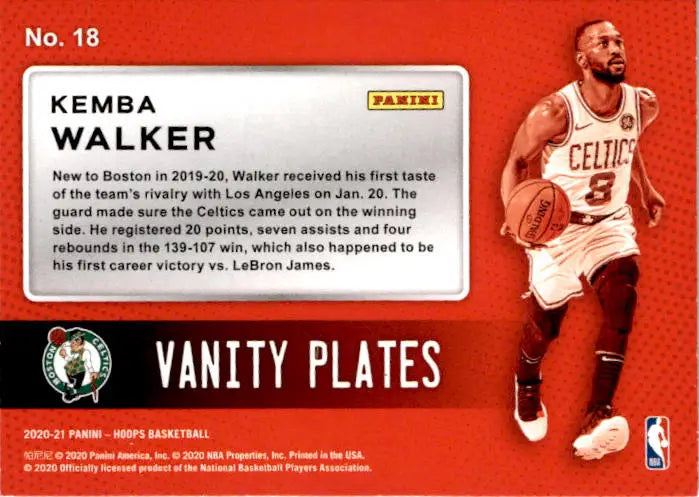 2020-21 Hoops #18 Kemba Walker Vanity Plates - Basketball Card Single