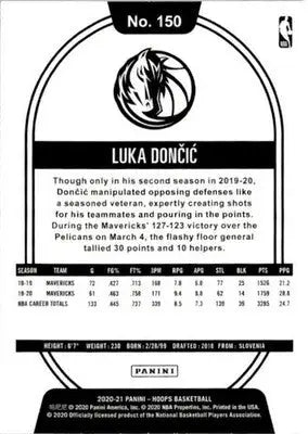 2020-21 Hoops Winter #150 Luka Doncic - Basketball Card Single